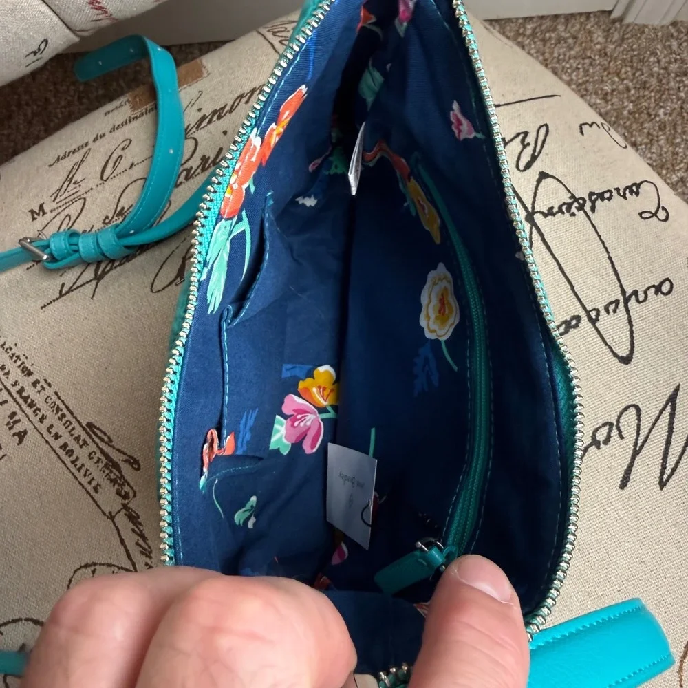 Vera Bradley Mini Vivian Crossbody Turquoise Sea Quilted Bag 21622-G54 NWT